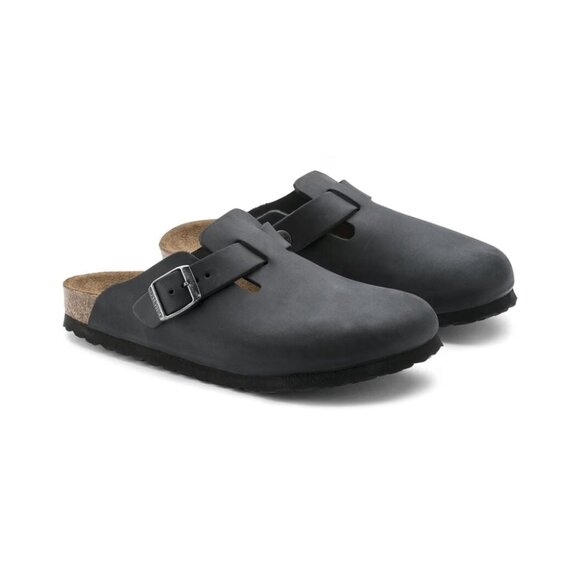 Birkenstock Unisex Boston BS Oiled Leather Clog Sandal - Black main image 5